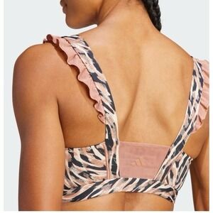 NWT Adidas S women's‎ sports bra animal print clay strata